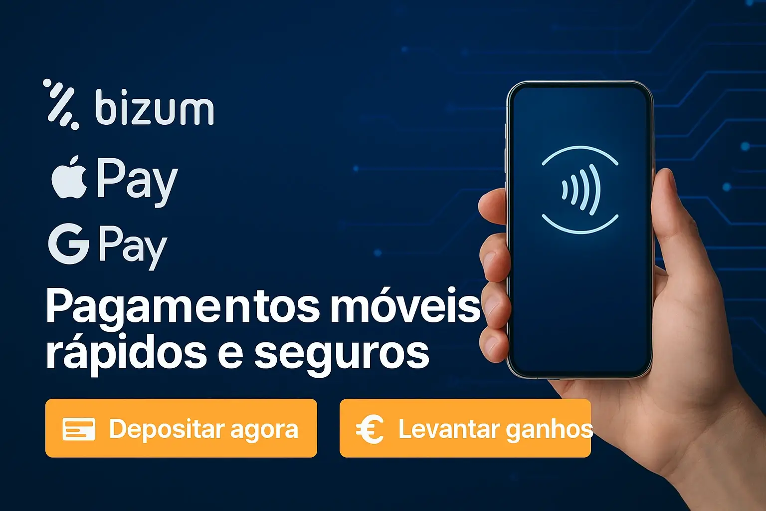 Interfaz de pagos móviles en OneCasino con opciones de Bizum y PayPal